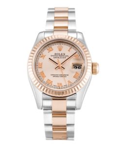 26 mm Damen-Replik Rolex Datejust aus Stahl und Roségold