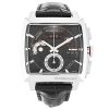 40,5 mm Herren-Replik Tag Heuer Monaco aus schwarzem Leder und Edelstahl der Güteklasse 316
